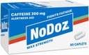 NoDoz 200mg Pilules de caféine Résistance maximale, 60 Caplets Total