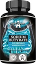 Sodium Butyrate haute dose 570 mg (30% acide butyrique), 120 capsules véganes, 4 mois d'approvisionnement, supplément de sodium pour soutenir la régénération de barrière intestinale et la santé excessive de la gueule - par l'hégémonie d'Apollon