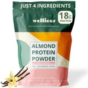 Poudre de protéines d'amande saine (Vanilla) - 18 grammes de protéines végétales les plus saines pour les femmes et les hommes - Poudre de protéines parfaite sans gluten, sans soja et lisse pour la nourriture sportive