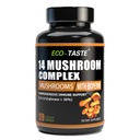 14 Champignons Supplément 120 Capsules - Immune System Booster & Nootropic Cerveau Supplément – avec Lion, Reishi, Maitake, Turkey Tail, Chaga Complex – Pepper noir pour l'absorption, 30% Beta-Glucan