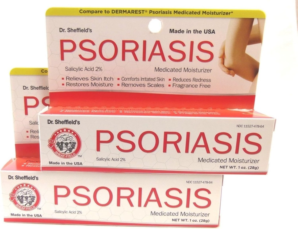 Dr Sheffields Psoriasis 2% acide salicyclique, hydratant médicamenté (paquet de 2)