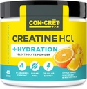 CON-CRET Creatine HCl + Hydratation : Tub de poudre d'électrolyte : Citrus Mango : Formule de réhydratation des électrolytes sans sucre : potassium, sodium, zinc, magnésium pour hydrater et récupérer (40 serv)