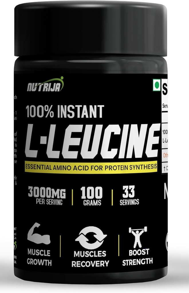 Poudre L-leucine instantanée -100% Pure & USP Grade , Dissolves plus rapide, Absorption rapide, meilleure biodisponibilité , Croissance musculaire et récupération