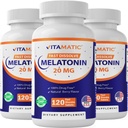 Mélatonine vitamatique 20 mg Comprimés (1/2 comprimés = Mélatonine 10 mg) (120 Nombre (paquet de 3))