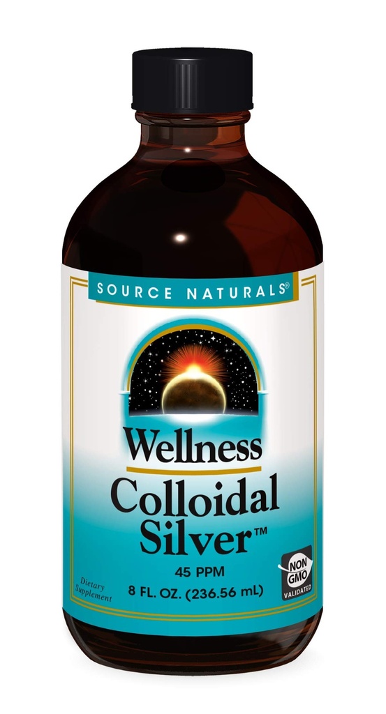 Source Naturals Wellness Colloïdal Argent 45 ppm, soutient le bien-être physique* - 8 oz fluide