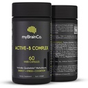 MyBrainCo. Complexe Active-B – Supplément Vitamine B activé à haute résistance avec B2, B6, B12 et Méthyl Folate – Supporte l'énergie, la fonction cérébrale et le système nerveux – 60 Vege-Capsules