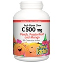 Facteurs naturels, Enfants Vitamine à croquer C 500 mg, soutient la santé immunitaire, les os, les dents et les gencives, la pêche, le fruit de la passion et la mangue, 180 Wafers