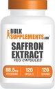 BulkSupplements.com Capsules d'extrait de safran - Suppléments de safran, Extrait de safran 88,5mg - Vegan & Gluten Free - 1 Capsule par portion, 120 Capsules de veg (paquet de 1)