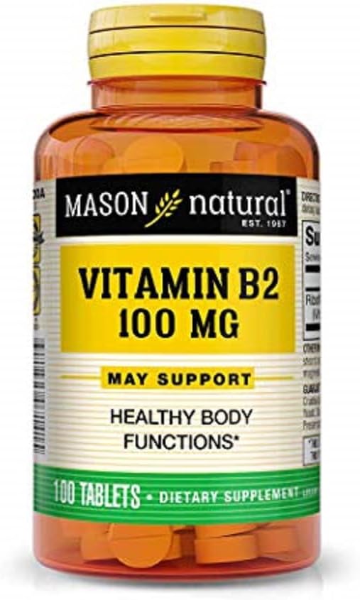 Vitamines Mason Mason naturelles B2 100mg Comprimés, 100 Compte