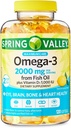 Convergence Soins maximaux Oméga-3 de l'huile de poisson Eye Brain Bone & Heart Health Supplément diététique Softgels, 2000 mg, 120 Compte