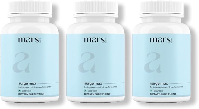 mars by GHC Natural Surge Max Capsules (60 Count) | Powered with Shilajit, Safed Musli & Gokshura | Supports Overall Well-Being | Good Health Company (Pack of 3)