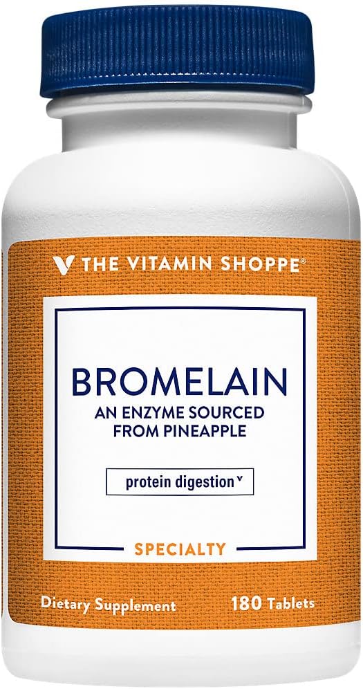La vitamine Shoppe Bromelain 500MG & 2 000 GDU, soutient la digestion des protéines et l'absorption, Enzyme provenant d'ananas (180 comprimés)