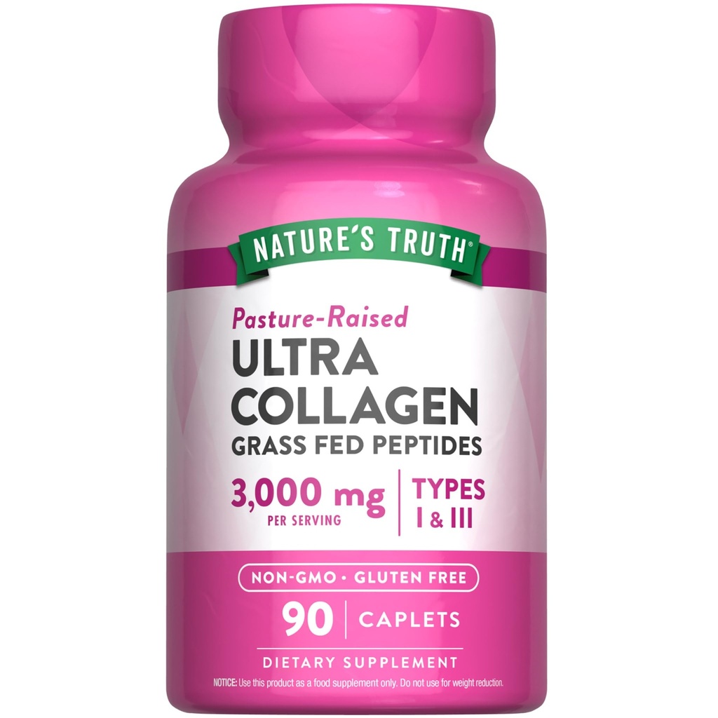 Nature's Truth Collagen Peptides de type 1 et 3 avec supplément sans gluten et sans OGM