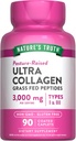 Nature's Truth Collagen Peptides de type 1 et 3 avec supplément sans gluten et sans OGM