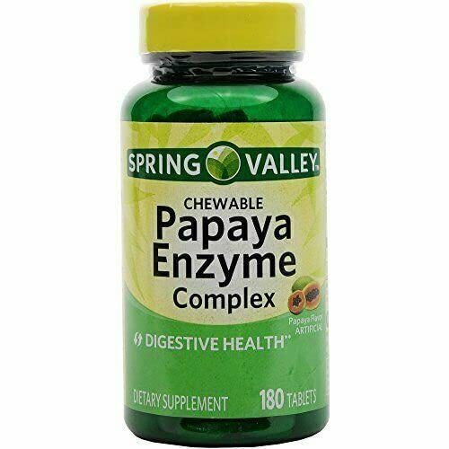 Spring Valley - Complexe enzymatique Papaya, 180 comprimés à croquer