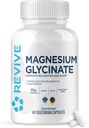 Revive MD Glycinate de magnésium pur 200mg – Supplément d'absorption élevée pour la relaxation, le soulagement du stress, le sommeil et le soutien de la mémoire – favorise les os forts, la fonction nerveuse et musculaire saine (60servis)