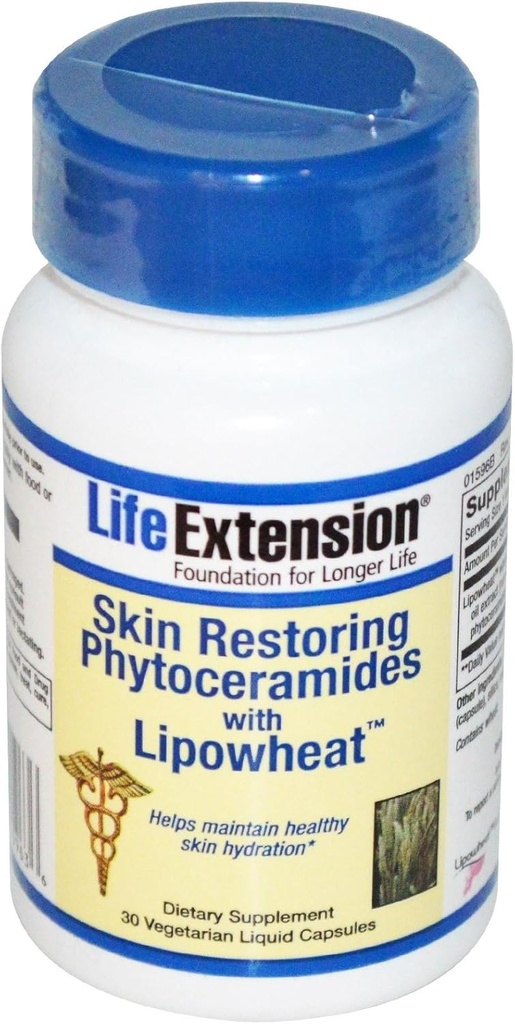 Life Extension Peau Restaurer Phytocéramides avec Lipoowheat, 30 Capsules Végétariennes liquides