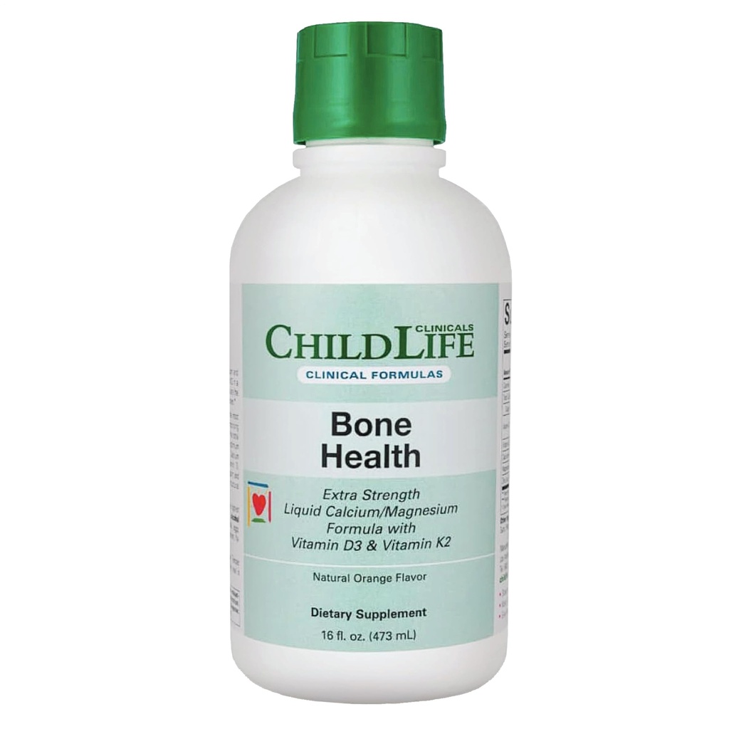 ESSENTIELS D'ENFANTS Cliniques Santé osseuse - Calcium liquide pour bébés, Calcium pour enfants Liquide avec Magnésium, zinc, vitamine D3, pour bébés 6 mois et plus, enfants, enfants - Arôme orange, 16 fl oz (1 paquet)