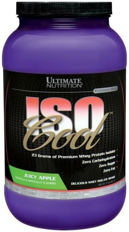 Nutrition Ultime Poudre Isolée de Protéines de Lactosérum - Céto - 0 Carb 0 Gras 0 Sucre - 23 grammes de protéines par portion, 2 livres, pomme juteuse
