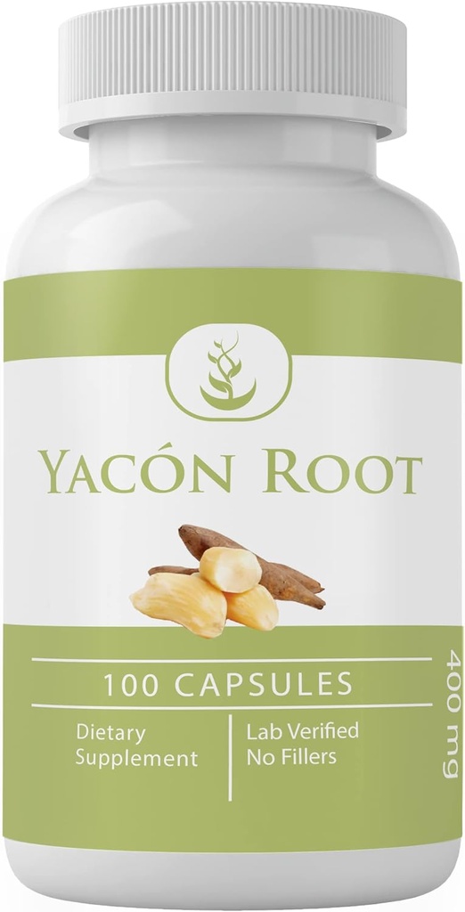 PURE ORIGINAL INGRÉDIENTS Racine de Yacon, (100 Capsules) Toujours Pure, Pas d'additifs ou de remplissage, Verifié en laboratoire