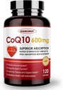 CoQ10-600mg-Softgels - Coenzyme extra-forte Q10 avec PQQ, Omega-3 et BioPerine - Suppléments à haute absorption CoQ10 Antioxydant (Ubiquinone) pour la santé cardiaque et la production d'énergie, 120 Softgels