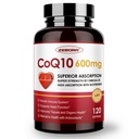 ZEBORA CoQ10-600mg-Softgels - Coenzyme extra-forte Q10 avec PQQ, Omega-3 et BioPerine - Suppléments à haute absorption CoQ10 Antioxydant (Ubiquinone) pour la santé cardiaque et la production d'énergie, 120 Softgels
