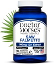 Dr Morse's Saw Palmetto 10:1 Extrait 500mg équivalent à 5000mg, Suppléments de soutien de la santé de la prostate pour les hommes et les femmes - FDA-Inscrivé, NSF-Certified Facility - Formule de force supplémentaire - 90 capsules
