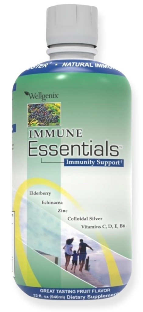 Wellgenix Immune Essentials – Supplément de soutien du système immunitaire naturel de 12 en 1 - Multivitamine nutritionnelle liquide - Boosts Immune System and Overall Health for Kids & Adults - Fruit Punch Flavor 32 oz