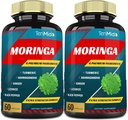 2 Packs Moringa Capsules, 4 Mois d'approvisionnement avec Turmeric, Ashwagandha, Ginger, réglisse, Black Pepper.