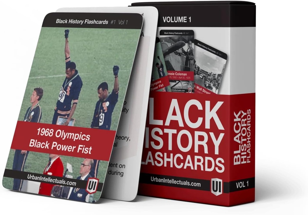 Urban Intellectuals Black History Flashcards - Volume 1 Célèbres fêtes culturelles noires Trivia Cartes à jouer Activité éducative pour adultes en classe
