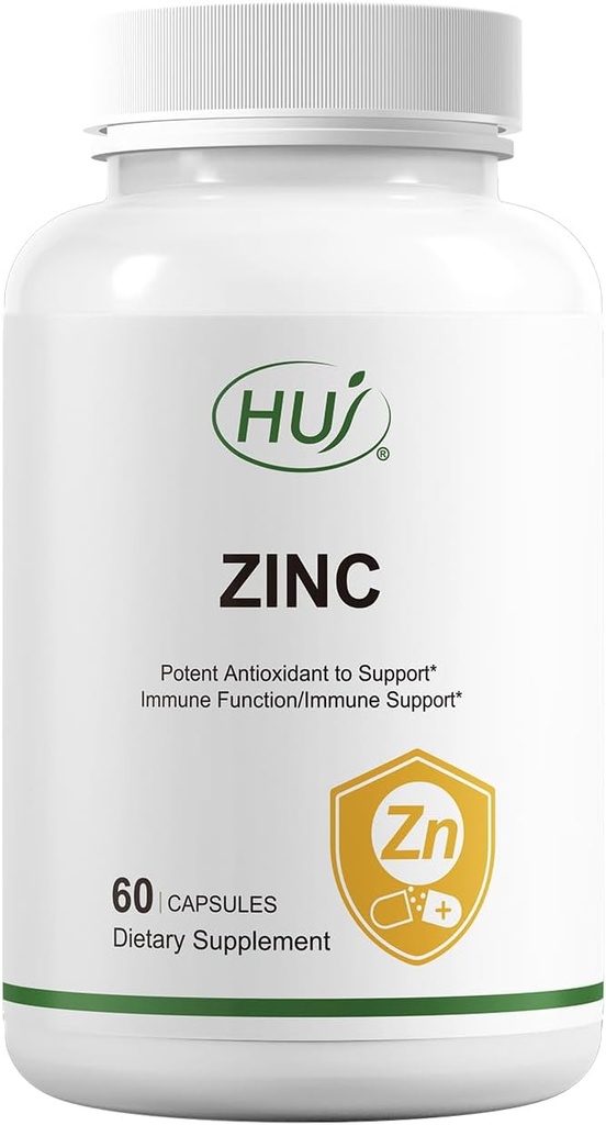 HUJ Zinc, 60 Capsules, Antioxydant Potent pour le support immunitaire