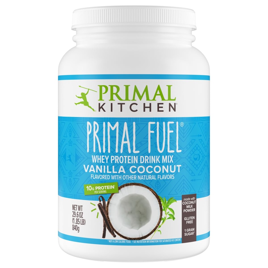 Primal Cuisine Primal Carburant Vanilla Coconut Whey Protéines Mélange, sans gluten et sans soja, 1,85 livres