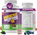 Multivitamine à croustilles bariatriques de santé ProCare avec fer 18mg (90 comprimés) - Flaveur de punch de fruits - pour les patients gastriques de passage et gastrectomie des manches* (3 mois)