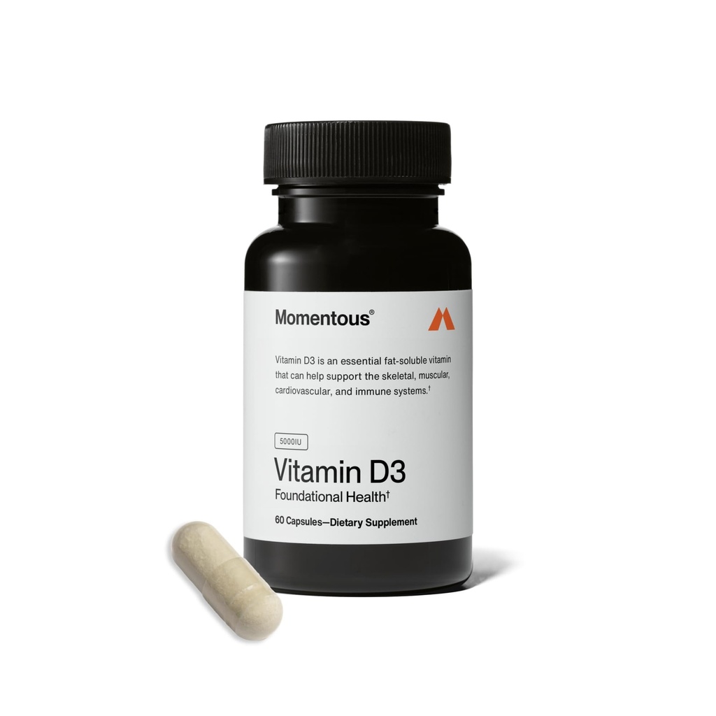 Supplément de vitamine D3 - 5 000 UI pour le soutien sanitaire fondamental - NSF certifié pour le sport - Sans gluten - 60 portions