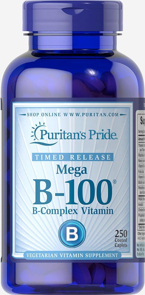Puritan's Pride Vitamin B-100 Complex Timed Release Caplets, 250 Count