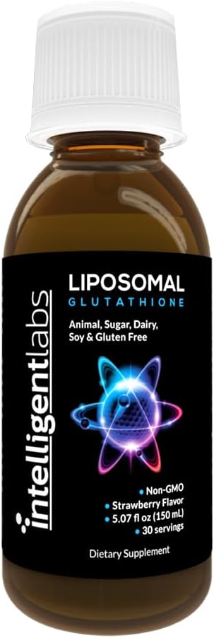 Laboratoires intelligents Glutathion liposomique - Antioxydant hautement avancé, Setria réduit, 500MG par portion de supplément liquide biologique, 30 portions