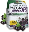 Réponse de la nature Sambucus Mega Gummies (en anglais seulement) 7X Plus de concentration de baies d'aînesse (en anglais seulement) Sans alcool, sans gluten, sans gélatine, végétalien, sans OGM et sans conservateurs (en anglais seulement) 30ct Gummies (paquet de 2)
