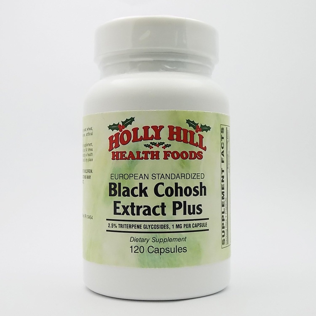 Holly Hill Health Foods, extrait de cohosh noir normalisé européen plus, 120 capsules