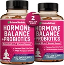 (2 Pack) Hormone Balance + Probiotiques pour les femmes (3450mg) Relief naturel pour la ménopause, Flashs chauds, PMS, Bloating