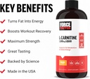 Facteur de force L supplément de carnitine, liquide L-Carnitine 3000 mg pour aider à transformer la graisse en énergie, soutenir la récupération musculaire, et stimuler l'énergie cellulaire, la force maximale, non-OGM, orange saveur, 16 Oz.