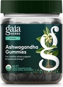 Gaia Herbs Organic Ashwagandha Gummies, Stress Support, Cinnamon, Ginger, Gluten Free, Vegan, 45 Count