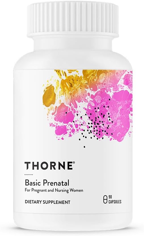 THORNE - base prénatale - Folate multi-cherché pour les femmes enceintes et allaitantes comprend 18 vitamines et minéraux, plus choline - sans gluten, lait et soja - 90 capsules - 30 portions