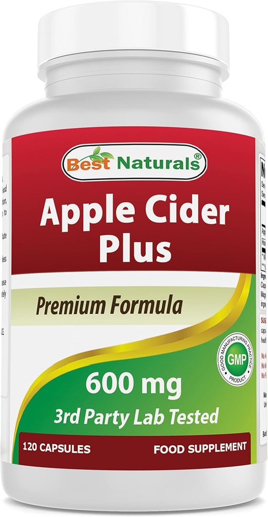 Meilleurs produits naturels vinaigre de cidre de pomme Plus 500 Mg Capsules, 120 Compte