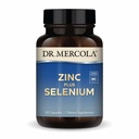 Dr. Mercola Zinc Plus Sélénium - Supplément mélange minéral - pour le soutien immunitaire, cérébral et respiratoire - Contient du chélate et du cuivre glyciné au zinc - sans OGM et sans gluten - 30 capsules (30 portions)