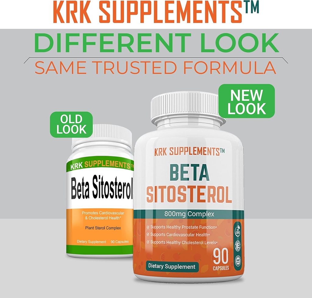 1 Bottle Beta Sitosterol 800mg Per Serving 90 Capsules Prostate Support