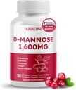 D-Mannose avec canneberge, Uva Ursi, Hibiscus, Ginger, Black Pepper - Soutient la santé urinaire, nettoyage de la vésicule - Fabriqué et testé aux États-Unis