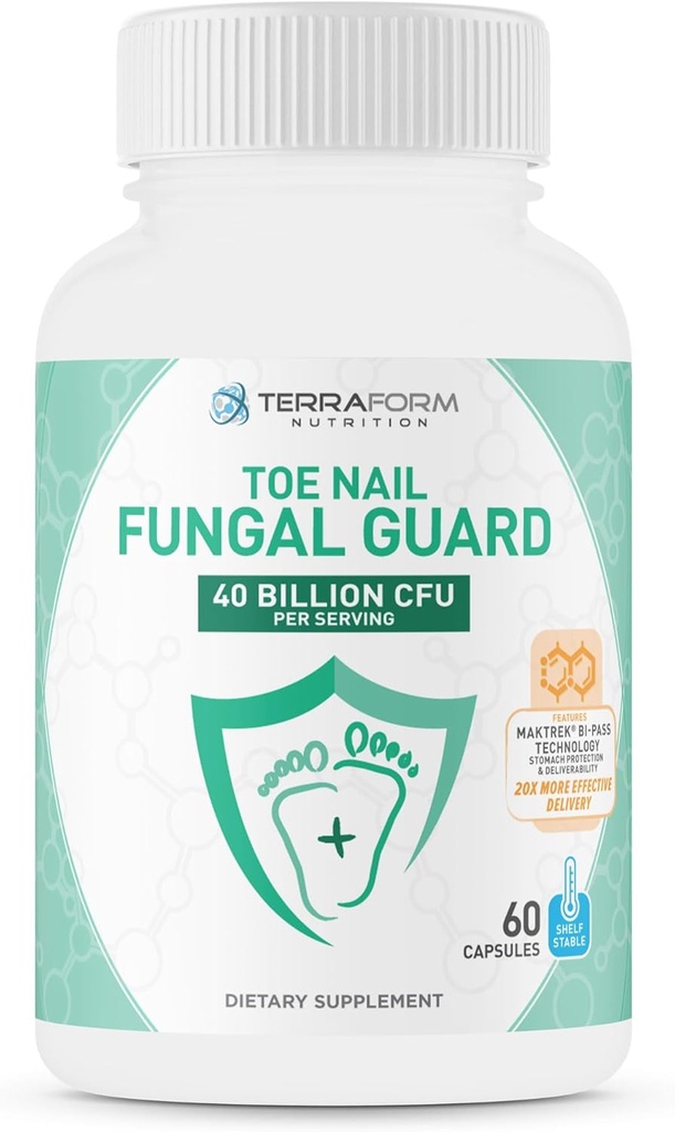 Terraform Nutrition Toenail Fungal Guard - Inhibiteur de champignons probiotiques - 60 capsules