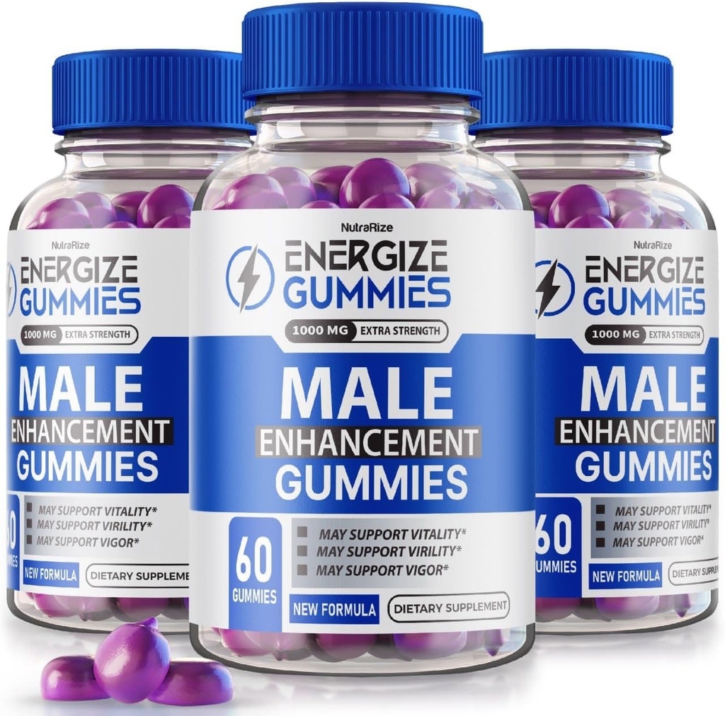 (3 Pack) Energize Gummies - Energize Gummies for Men, Energize Gummies Homme, Supplément pour promouvoir la santé et le bien-être généraux, utilisé pour maintenir un mode de vie sain et actif (180 Gummies)
