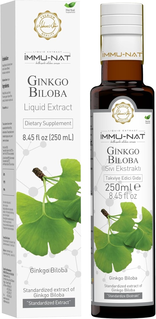Supplément liquide Ginkgo Biloba Premium - 8,5 oz - Améliore la mémoire et la fonction cognitive - Formule à base de plantes