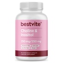 BESTVITE Choline Inositol 500mg (120 Vegetarian Capsules) - No Stearates - No Fillers - No Dicalcium Phosphate - Vegan - Non GMO - Gluten Free